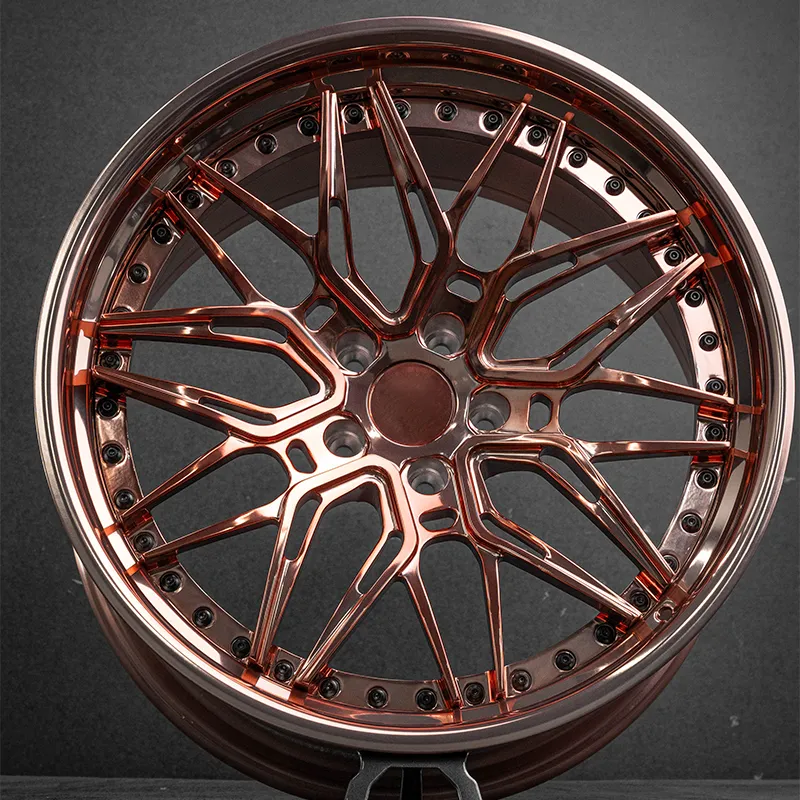 Forged wheel two-piece structure 18 inches 19 inches 20 inches 21 inches 22 inches 23 inches Polished Rose Gold Center disc color customizable