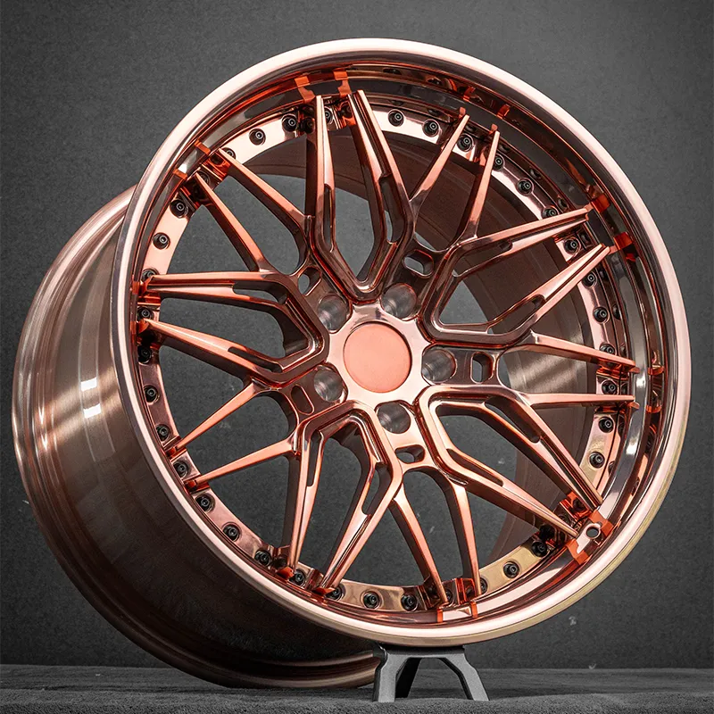 Forged wheel two-piece structure 18 inches 19 inches 20 inches 21 inches 22 inches 23 inches Polished Rose Gold Center disc color customizable