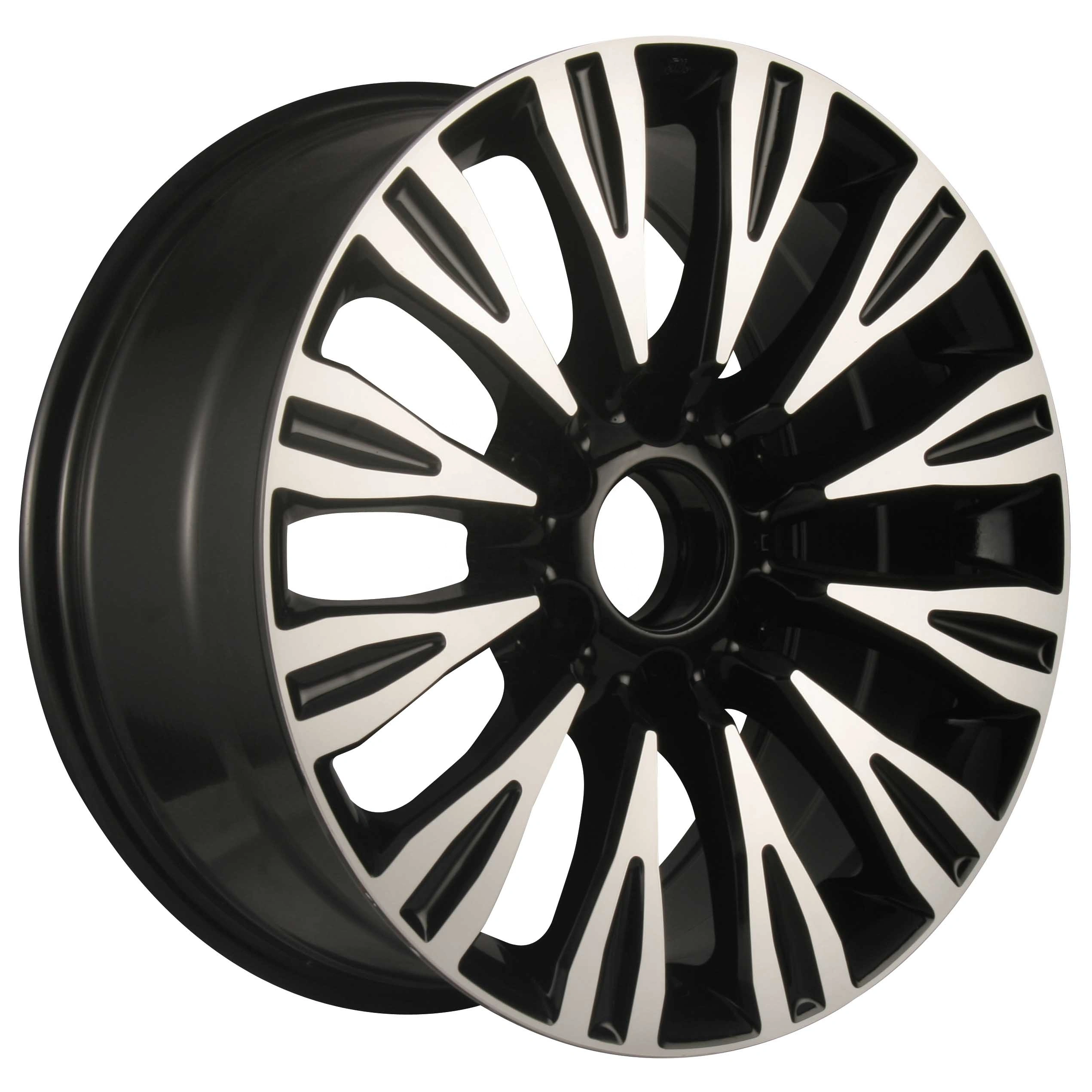 High-quality 17-18 inch automotive wheel rims with steel-aluminum alloy multi-spoke design, 5x114.3 PCD bright surface, suitable for SUVs