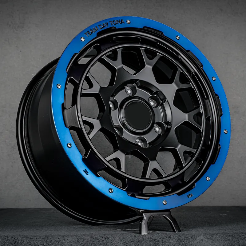 Forged wheel integrated structure 4X4 off-road wheel 17 inches 18 inches full satin or other custom colors with blue painted front lip