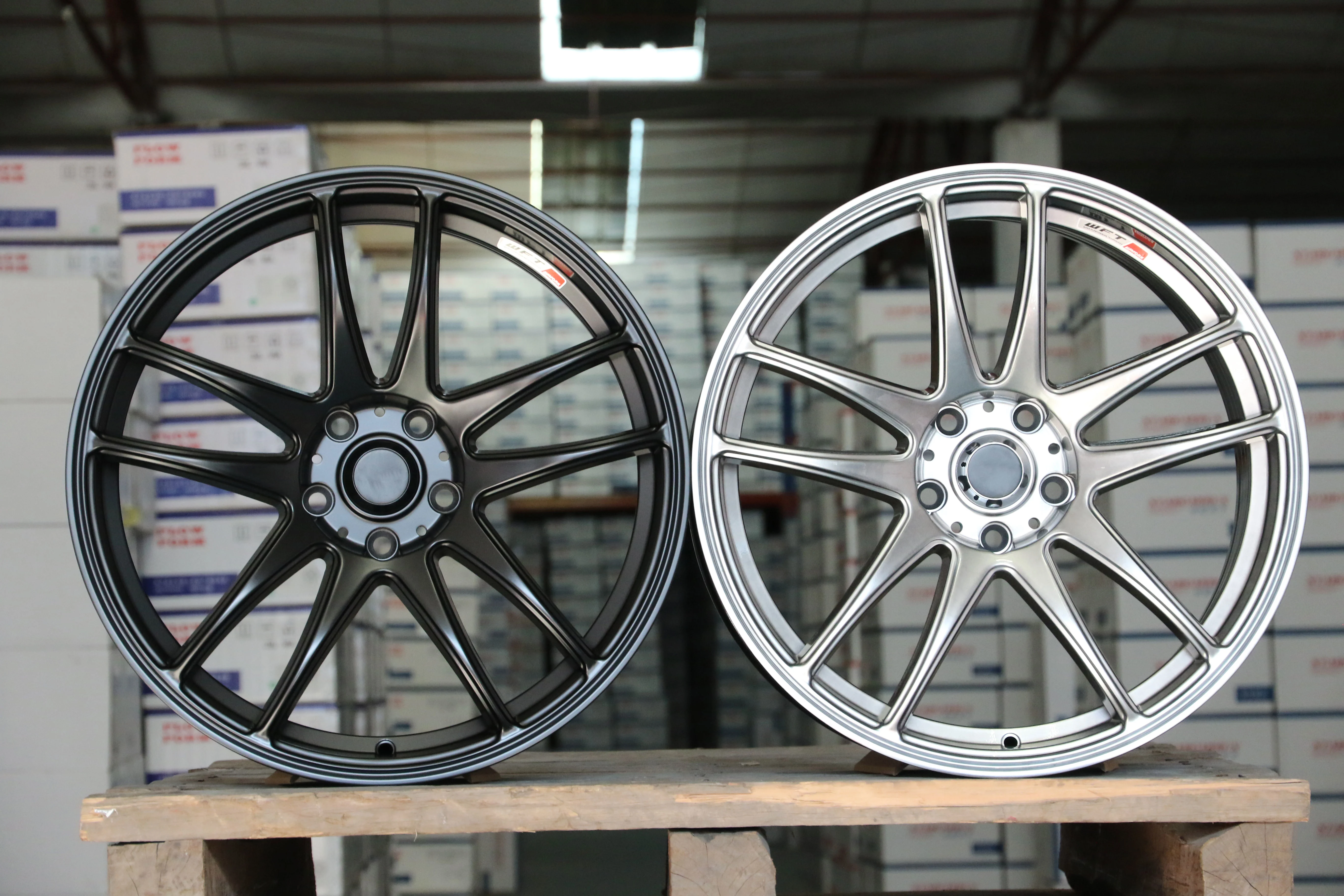 New KL-505 4x100 5x100 5x105 5x108 5x110 5x112 5x114.3 5x120 PCD 15-19 inch Passenger Car Cast Aluminum Alloy Wheel Rim Black