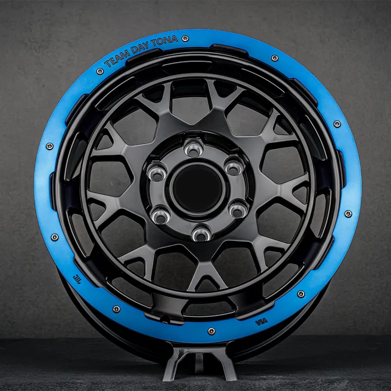 Forged wheel integrated structure 4X4 off-road wheel 17 inches 18 inches full satin or other custom colors with blue painted front lip