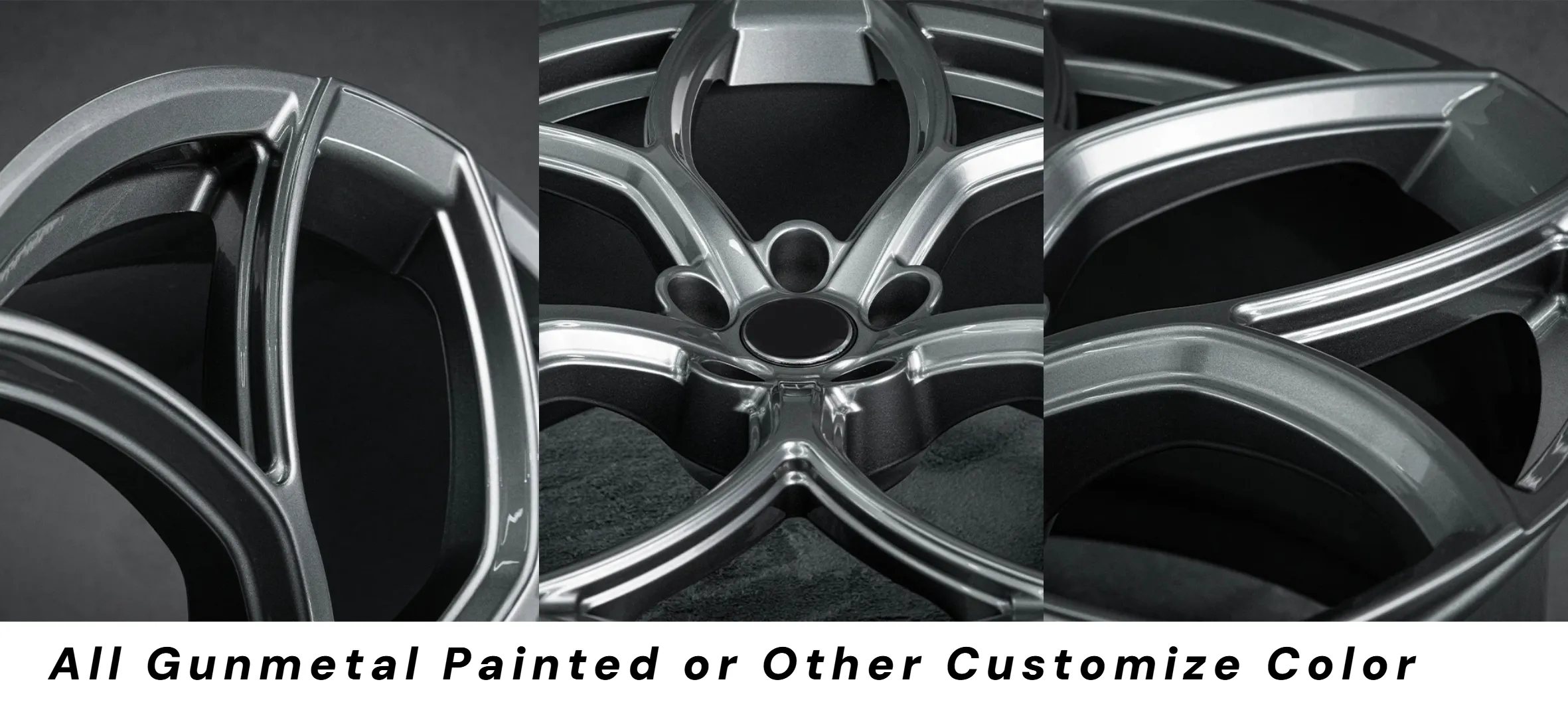 Custom New Design 17-inch, 18-inch, 19-inch, 20-inch All Gunmetal Paint or Other Custom Color Forged Aluminum Car Wheels