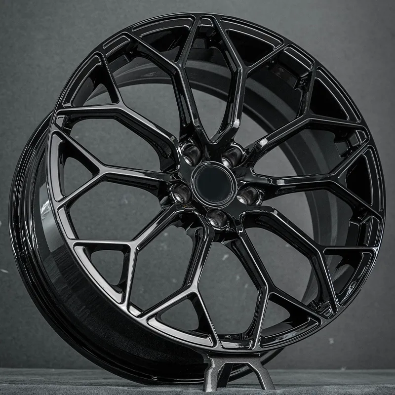 All-gloss black one-piece forged custom aluminum alloy wheels 17-inch, 18-inch, 19-inch, 20-inch, 21-inch 5x100, 5x114.3, 5x120