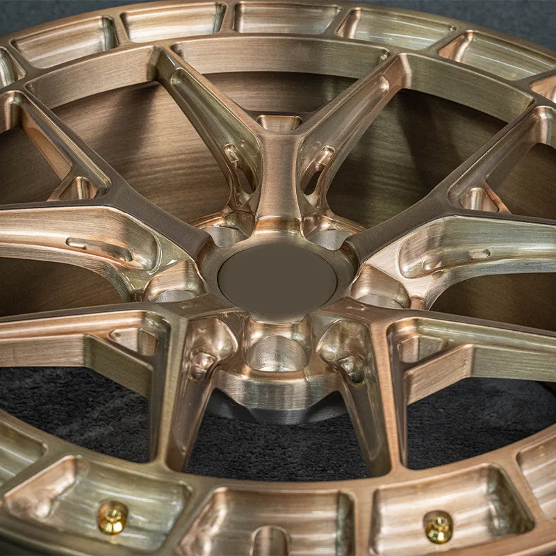 Bright gold aluminum passenger car forged wheels 19 20 21 22 24 26 inch wire wheels 5x114.3 5x112 5x130 car wheels suitable for Mercedes-Benz and BMW