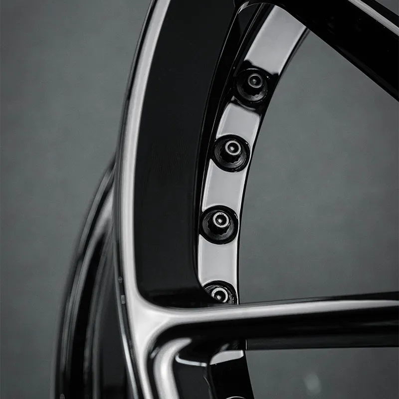 Glossy Black Two-Piece Forged Custom Aluminum Alloy Wheels 21-inch 23-inch 5x100 5x105 5x110 5x114.3 5x120