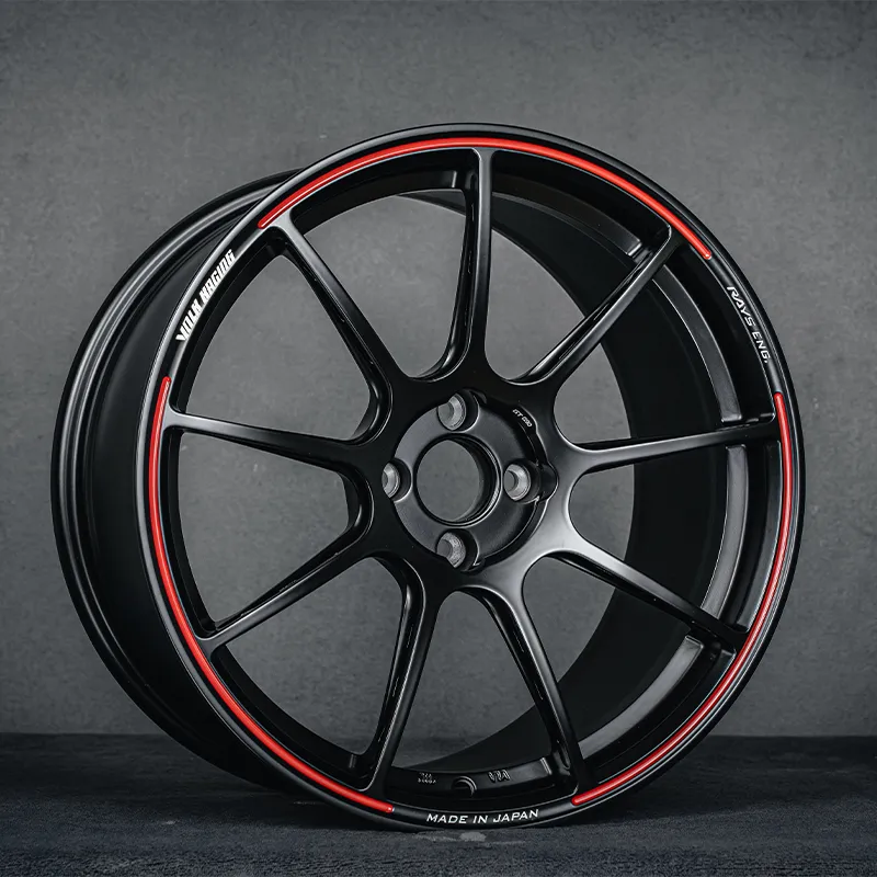 Forged wheel integrated structure premium aluminum alloy 17-21 inches full matte black, front wheel rim painted with red lines