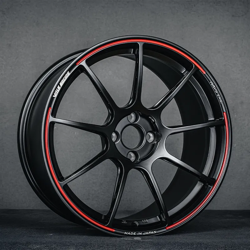 Forged wheel integrated structure premium aluminum alloy 17-21 inches full matte black, front wheel rim painted with red lines