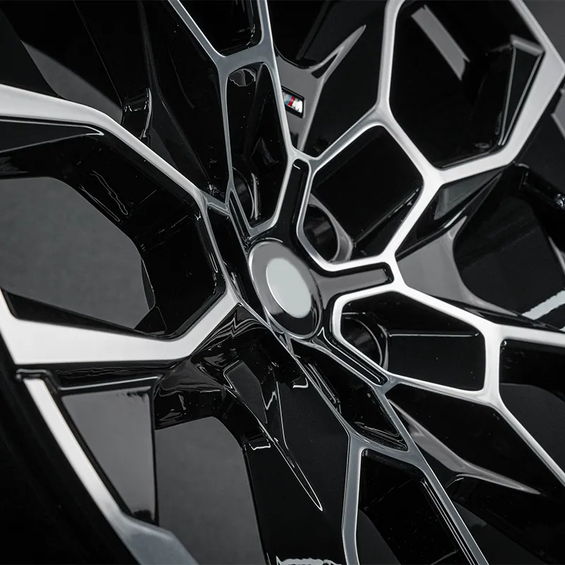 Newly designed black machined silver wheel, aluminum alloy forged wheel, 17-inch, 18-inch, 19-inch, glossy black with machined surface