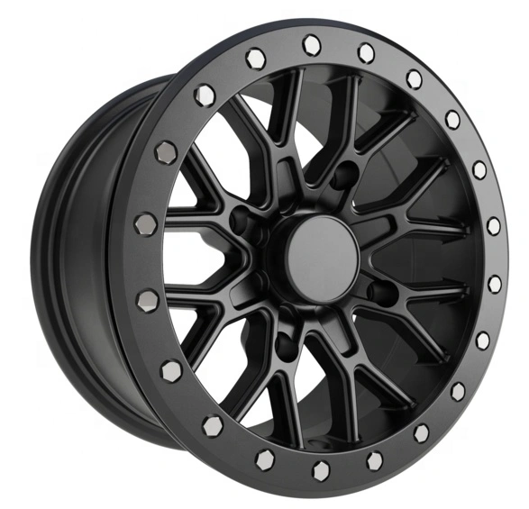 All-terrain vehicle/UTV wheels with forged beadlock rings 12X7 14x7 cast alloy H/PCD 4/110 4/136 4/156