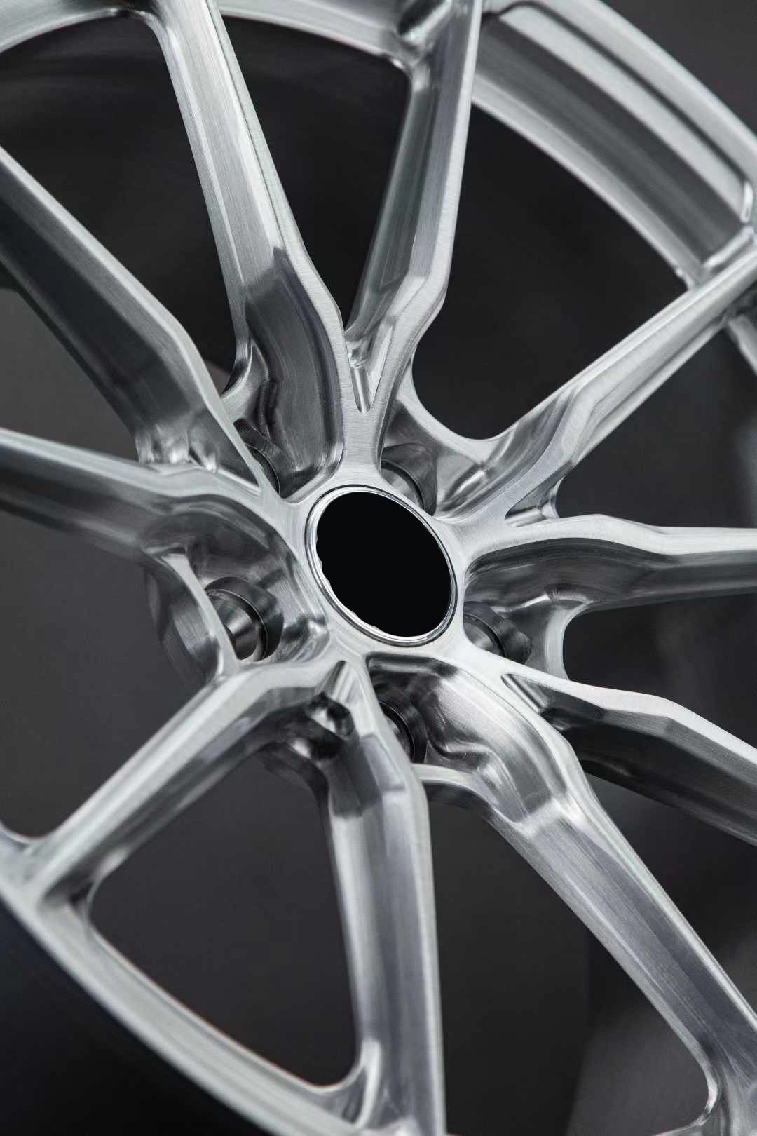 Ruedas de aleación integrales forjadas con acabado de dibujo de alambre colorido personalizadas de nueva generación, 17-20 pulgadas, radios en forma de V, para automóviles de pasajeros