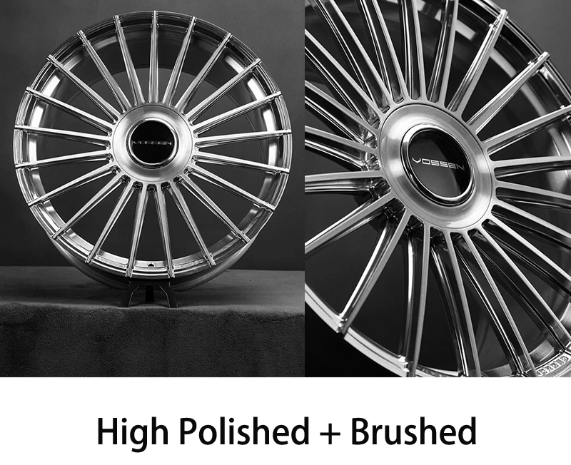Custom Forged Wheels High Polish + Brushed Monoblock 19-inch 20-inch 22-inch 5x114.3 Aluminum Alloy Wheels with Linear Spoke Design