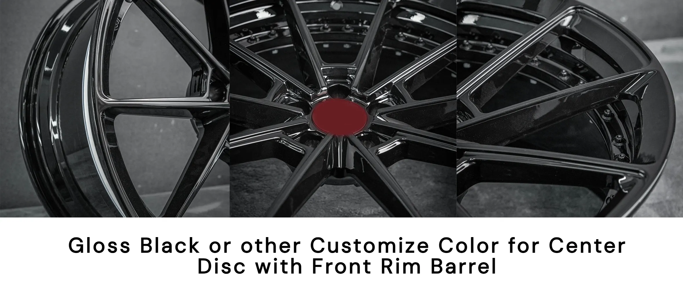 Glossy Black Two-Piece Forged Custom Aluminum Alloy Wheels 21-inch 23-inch 5x100 5x105 5x110 5x114.3 5x120