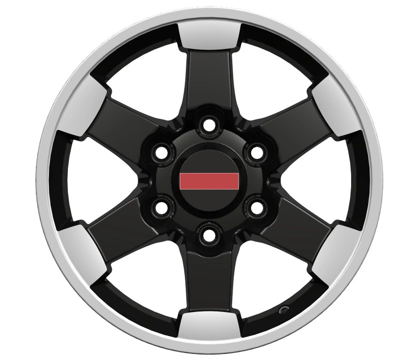 Black alloy wheels for 4x4 off-road vehicles, with sizes 15, 16, 17, 18 inches, bolt pattern 6x139.7, suitable for Toyota FJ Cruiser, 4Runner, Hilux, Sequoia, Tacoma, Tundra