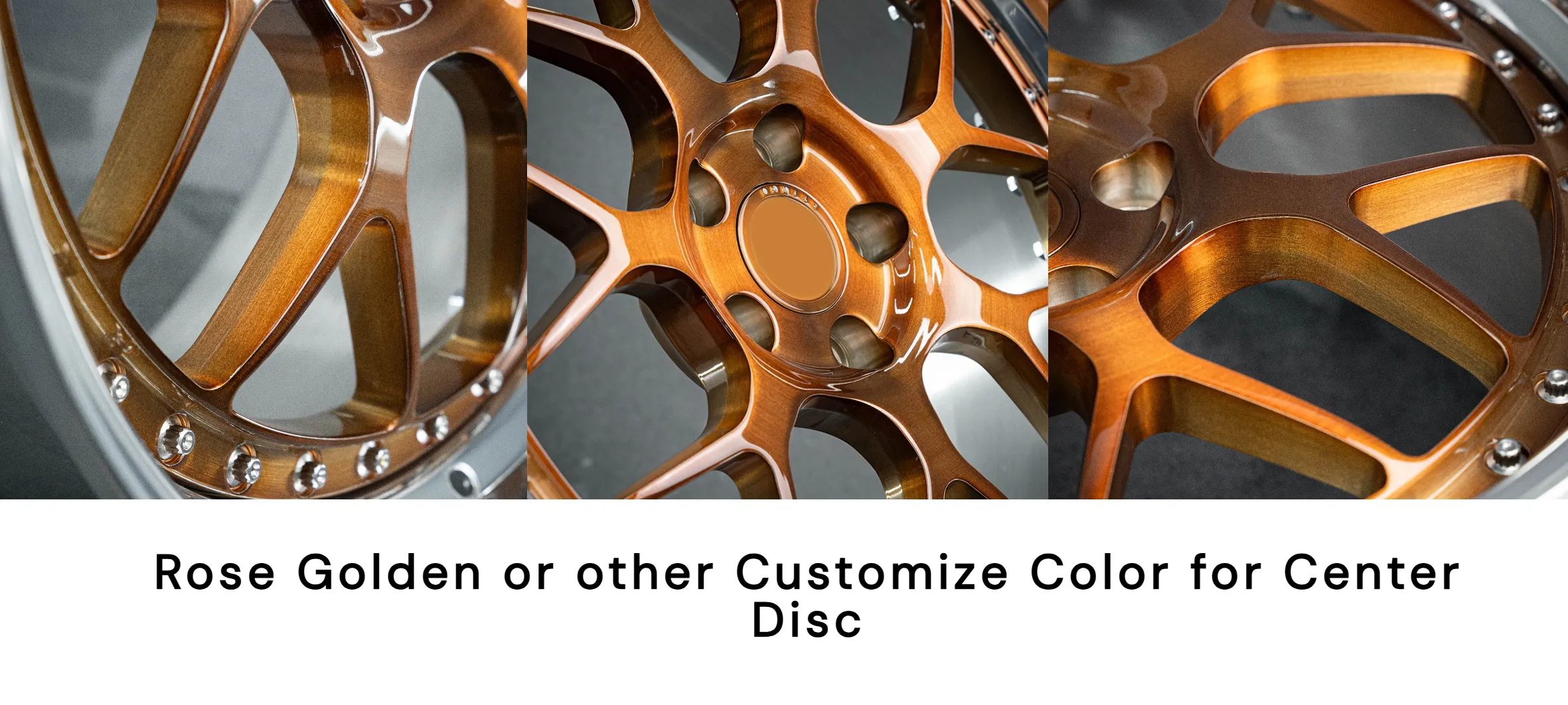 Rose Gold Two-Piece Forged Custom Aluminum Alloy Wheels 18 inches, 19 inches, 20 inches, 23 inches 5x100, 5x105, 5x110, 5x114.3, 5x120