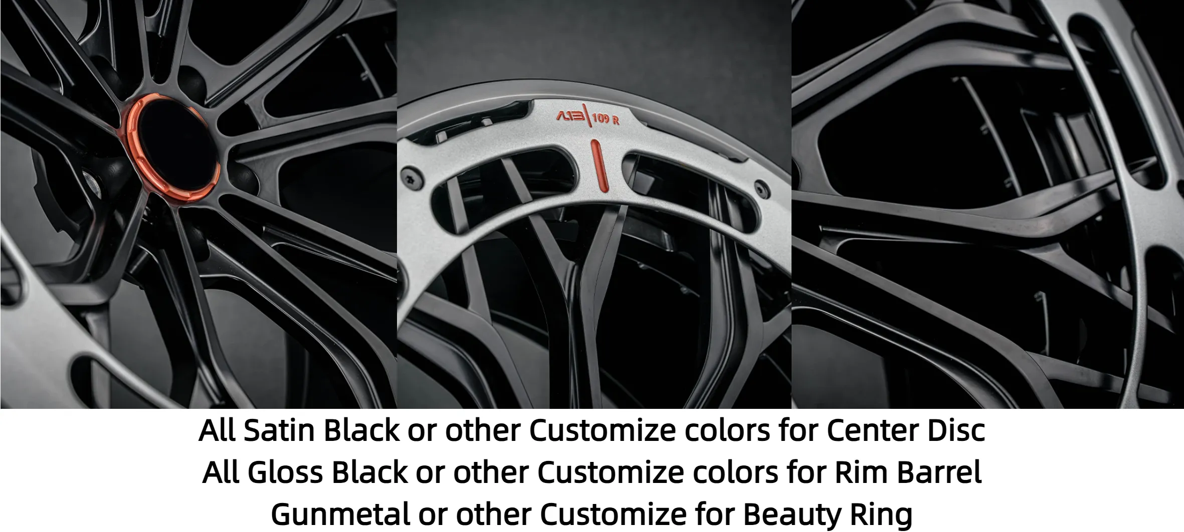 Forged three-piece aluminum alloy wheels, 18-21 inches, 5x112 5x114.3 spokes, aftermarket manufacturing