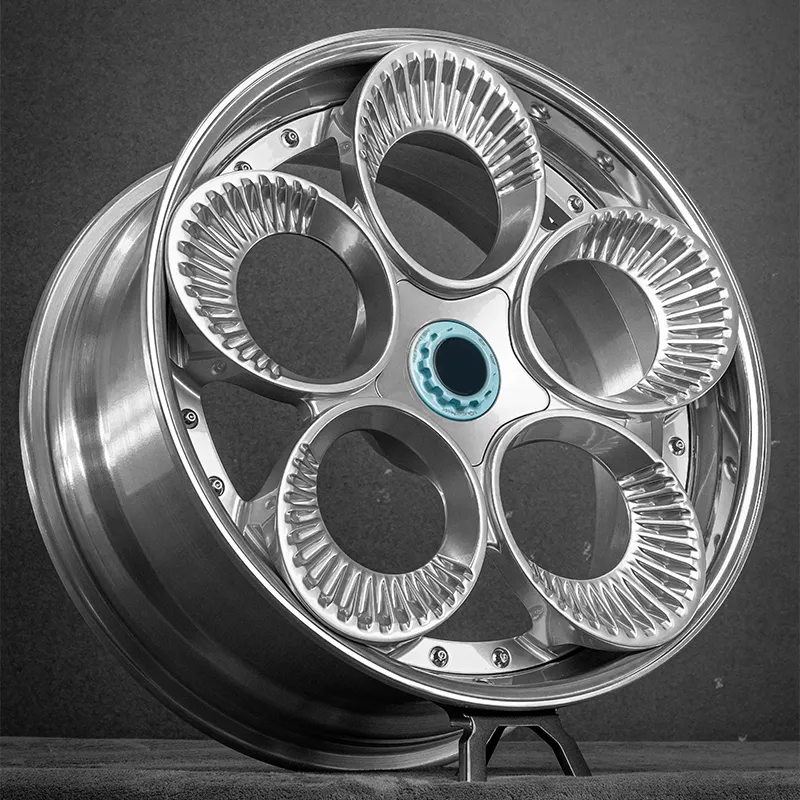 Full Silver Two-Piece Forged Custom Aluminum Alloy Wheels 18-22 Inches 5x100 5x105 5x110 5x114.3 5x120