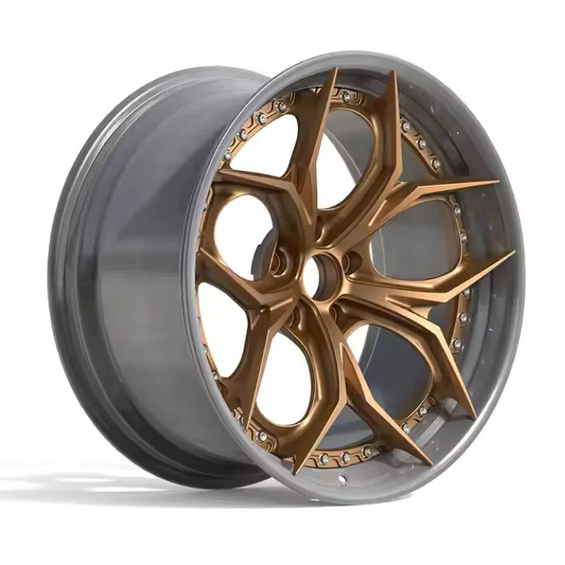 Wheelman 2-Piece Galvanized ET18 Bronze-Faced Aluminum Forged Wheels 16-24 Inches 5x112/114.3/120 Rims