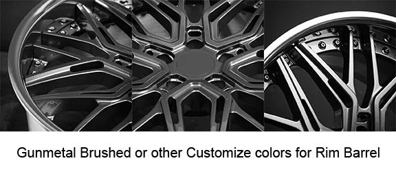 Two-piece forged wheels, 18-inch, 19-inch, 20-inch, 21-inch, 22-inch, 23-inch, center disc in silver-gray paint or other custom colors