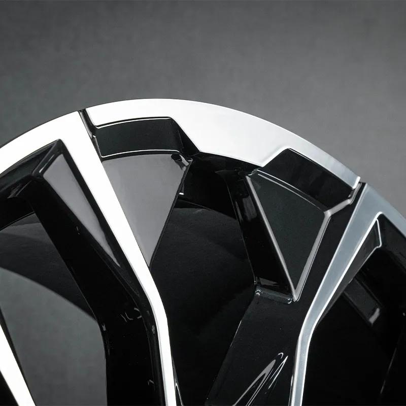 Newly designed black machined silver wheel, aluminum alloy forged wheel, 17-inch, 18-inch, 19-inch, glossy black with machined surface