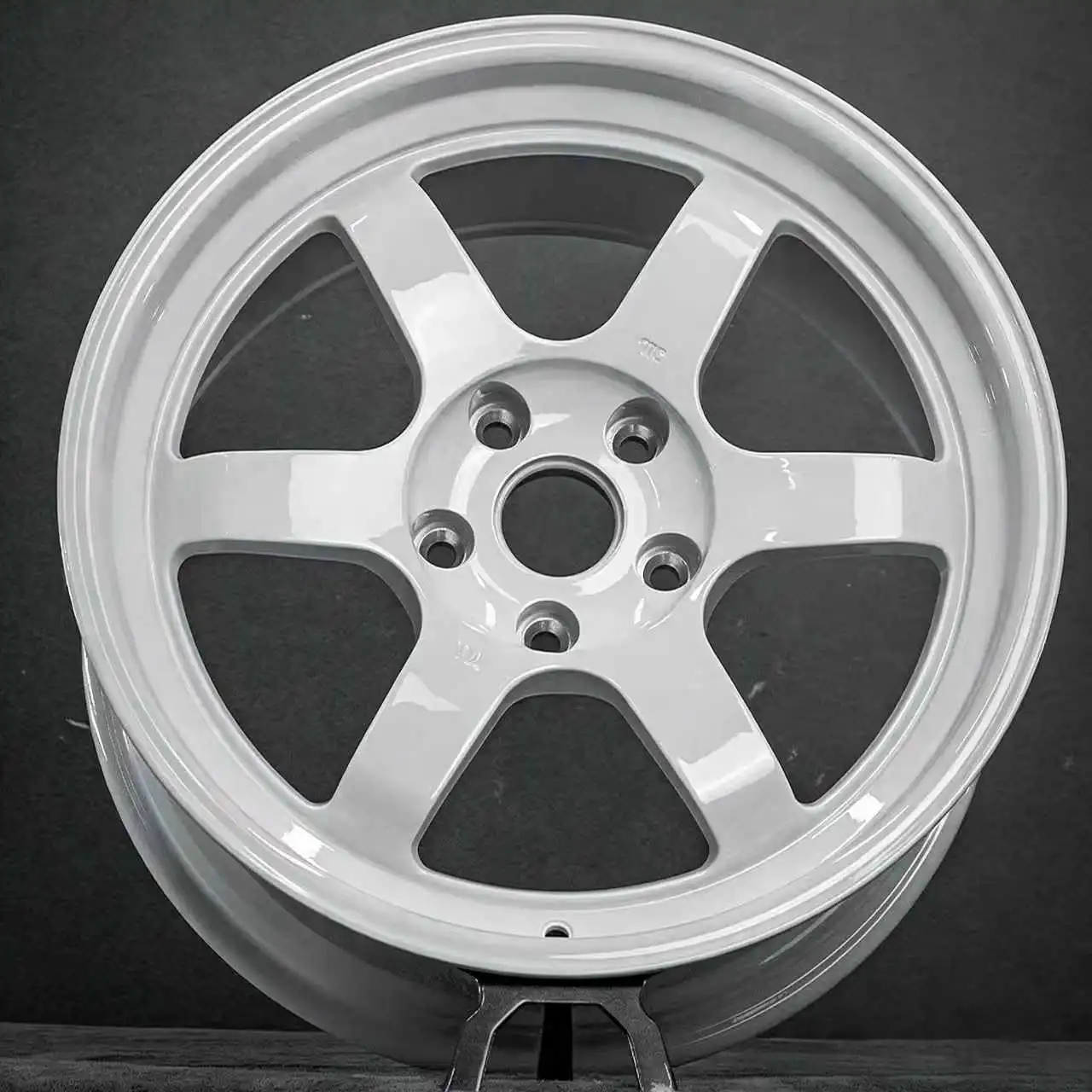 White one-piece forged custom aluminum alloy wheels TE37 style 17-inch 18-inch 19-inch 20-inch 5x100 5x114.3 5x120