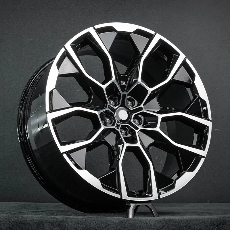 Newly designed black machined silver wheel, aluminum alloy forged wheel, 17-inch, 18-inch, 19-inch, glossy black with machined surface