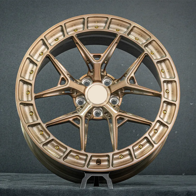 Bright gold aluminum passenger car forged wheels 19 20 21 22 24 26 inch wire wheels 5x114.3 5x112 5x130 car wheels suitable for Mercedes-Benz and BMW