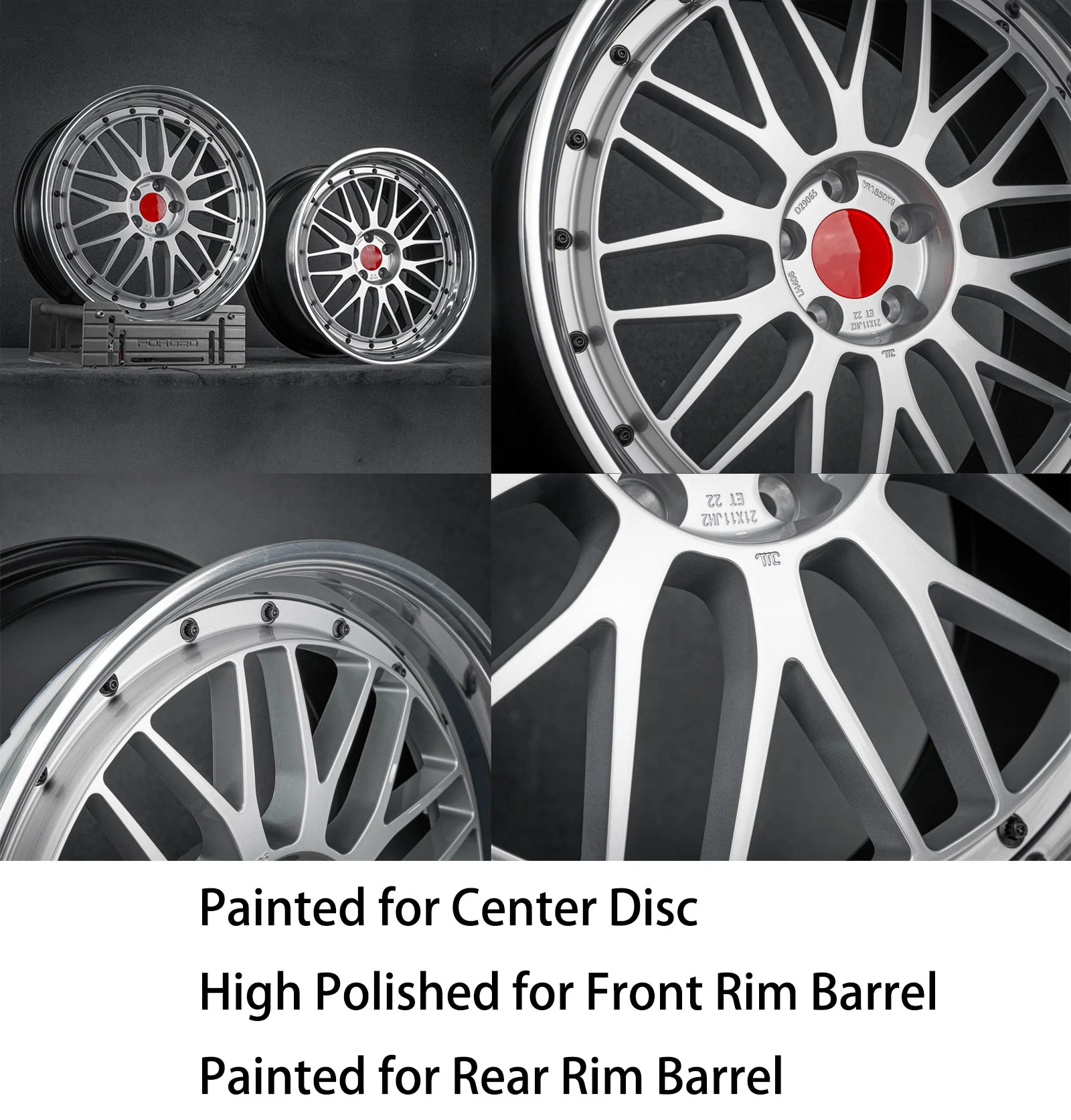 Forged Wheel 6061 Three-Piece Structure 18-inch 19-inch 20-inch 21-inch Custom Rim Passenger Car Aluminum Alloy 5x114.3 Wheel
