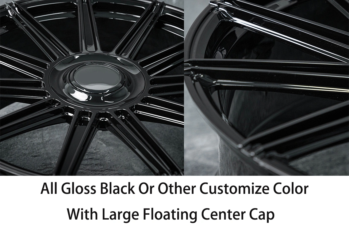 Forged wheels, fully bright black, 18-inch, 19-inch, 20-inch, 21-inch, 22-inch, 5x100, 5x105, 5x108, 5x110, 5x112, 5x114.3, 5*120, 5*127, passenger car alloy wheels