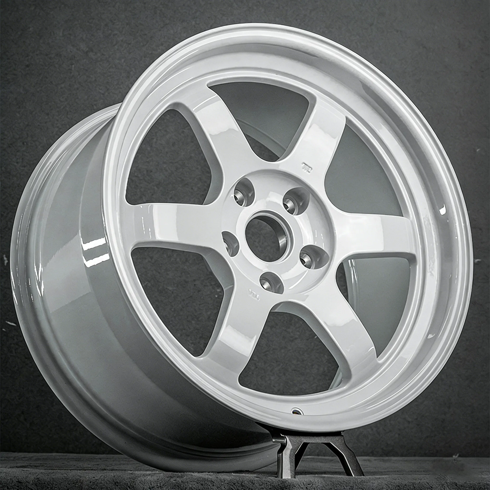 White one-piece forged custom aluminum alloy wheels TE37 style 17-inch 18-inch 19-inch 20-inch 5x100 5x114.3 5x120