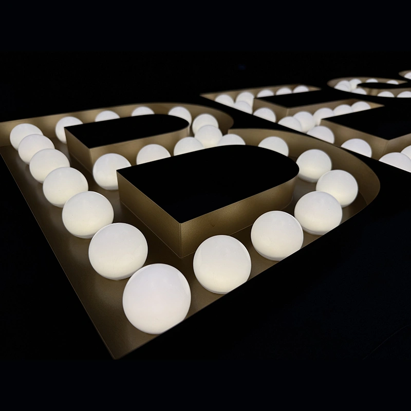 Open Face Channel Letters med ljusbelysning | Vintage Marquee-stil