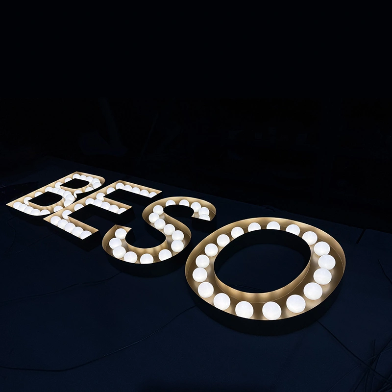 Open Face Channel Letters with Bulb Illumination | Vintage Marquee Style