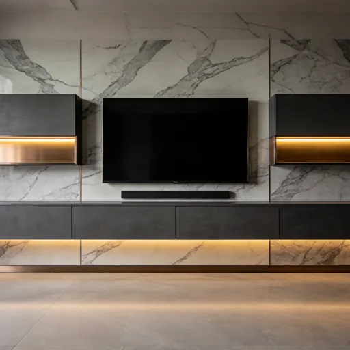 모던 거실을 위한 스마트 TV 캐비닛 솔루션