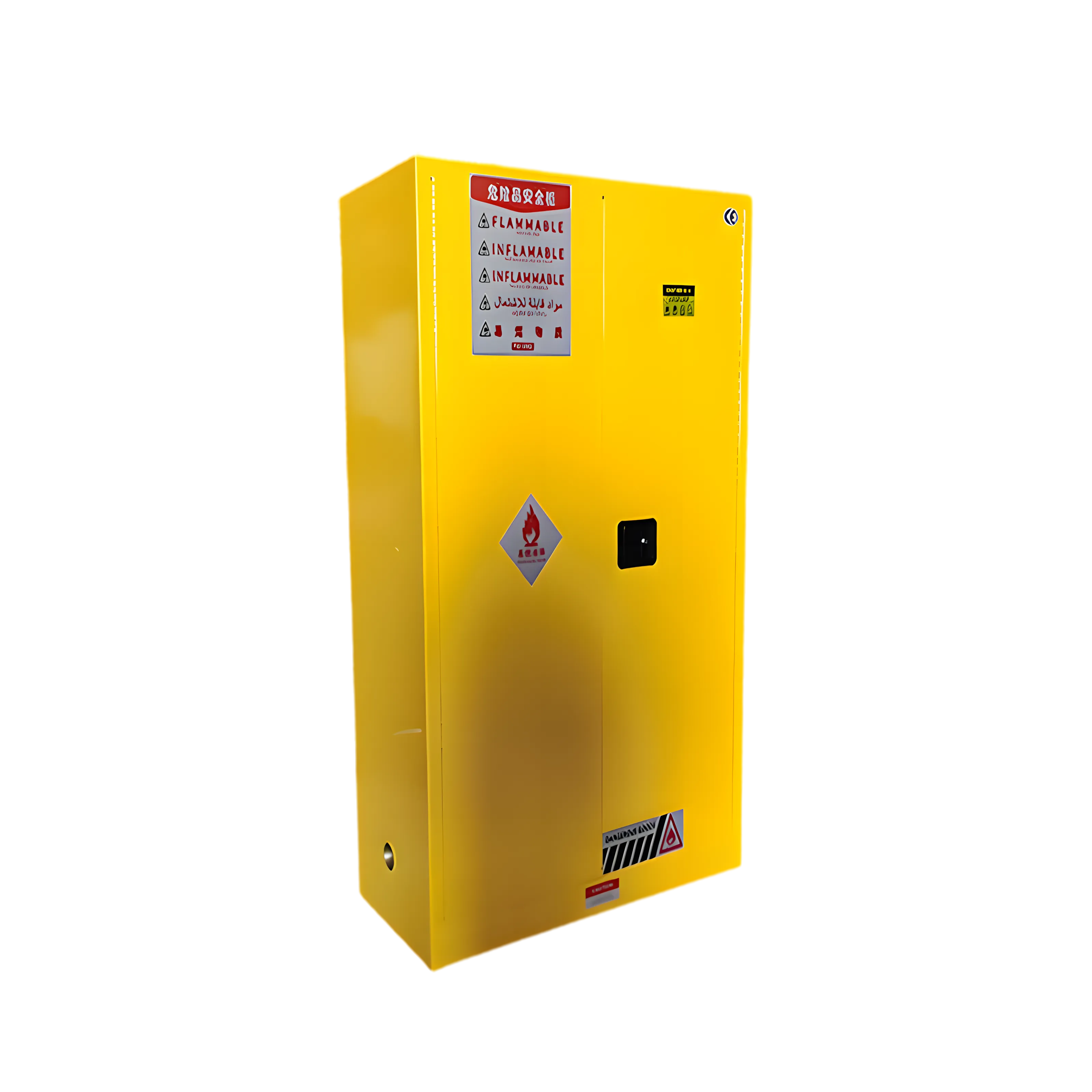 Armario de almacenamiento seguro para productos químicos de laboratorio, resistente al fuego y a prueba de inflamables.