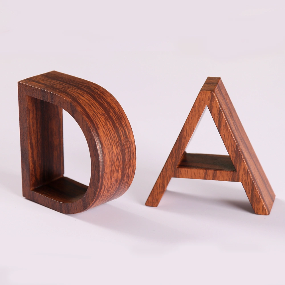 Custom Wood Grain Stainless Steel Letters | 3D Metal Letters for Natural Style Signage