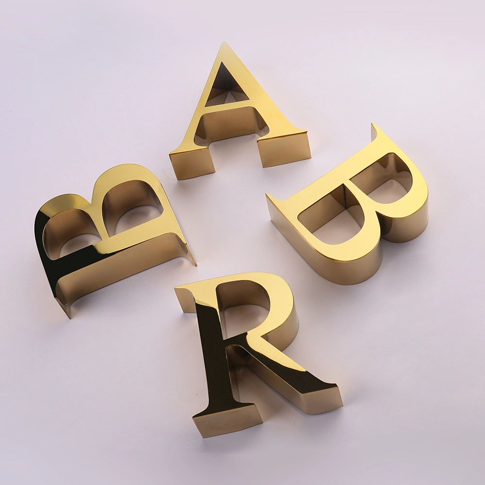 20mm Thick Gold Mirror Polished Stainless Steel Letters | Architectural Statement Signage