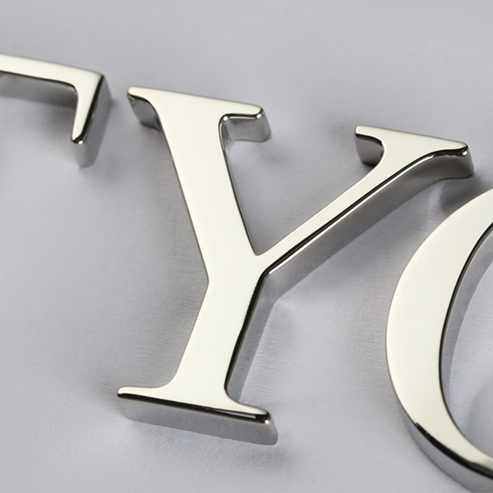 Custom 3D Mirror Finish Stainless Steel Letters for Storefront Signage