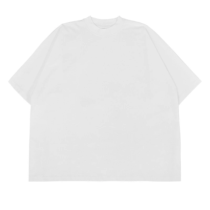 قميص رجالي جديد صيفي مخصص 100% قطن ثقيل 300 غرام مصنع مصنّع ملابس الشارتر الواقعة على الشارع تصميم واسع قصير والملابس الكبيرة الكبيرة النمط المواد الصلبة الأكمام النصفية