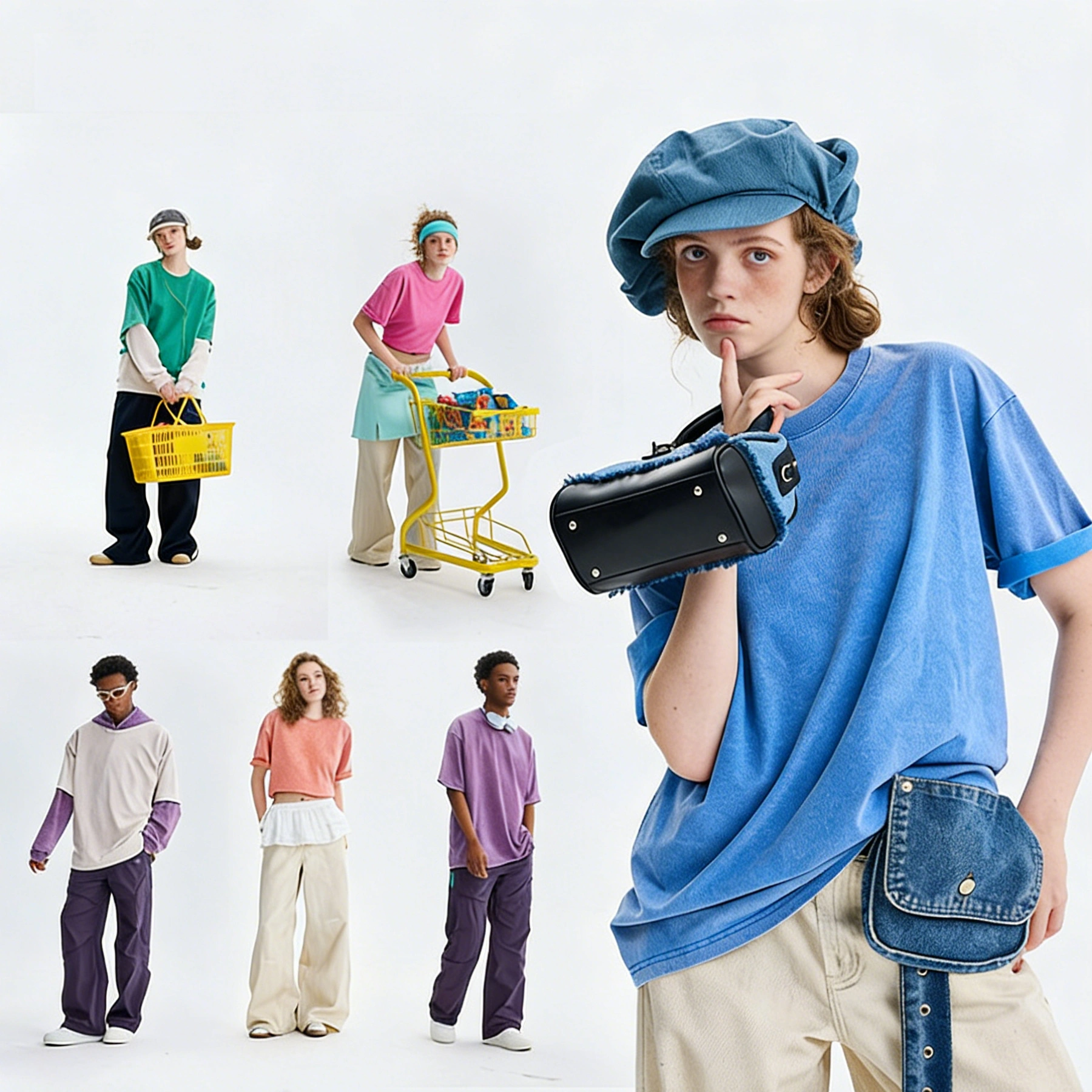 OEM Custom Logo No Brand Teenagers' Retro Hip Hop Short Sleeve T Shirts Summer 220g 100% Cotton Crew Neck Loose Fit Eco-Friendly Breathable