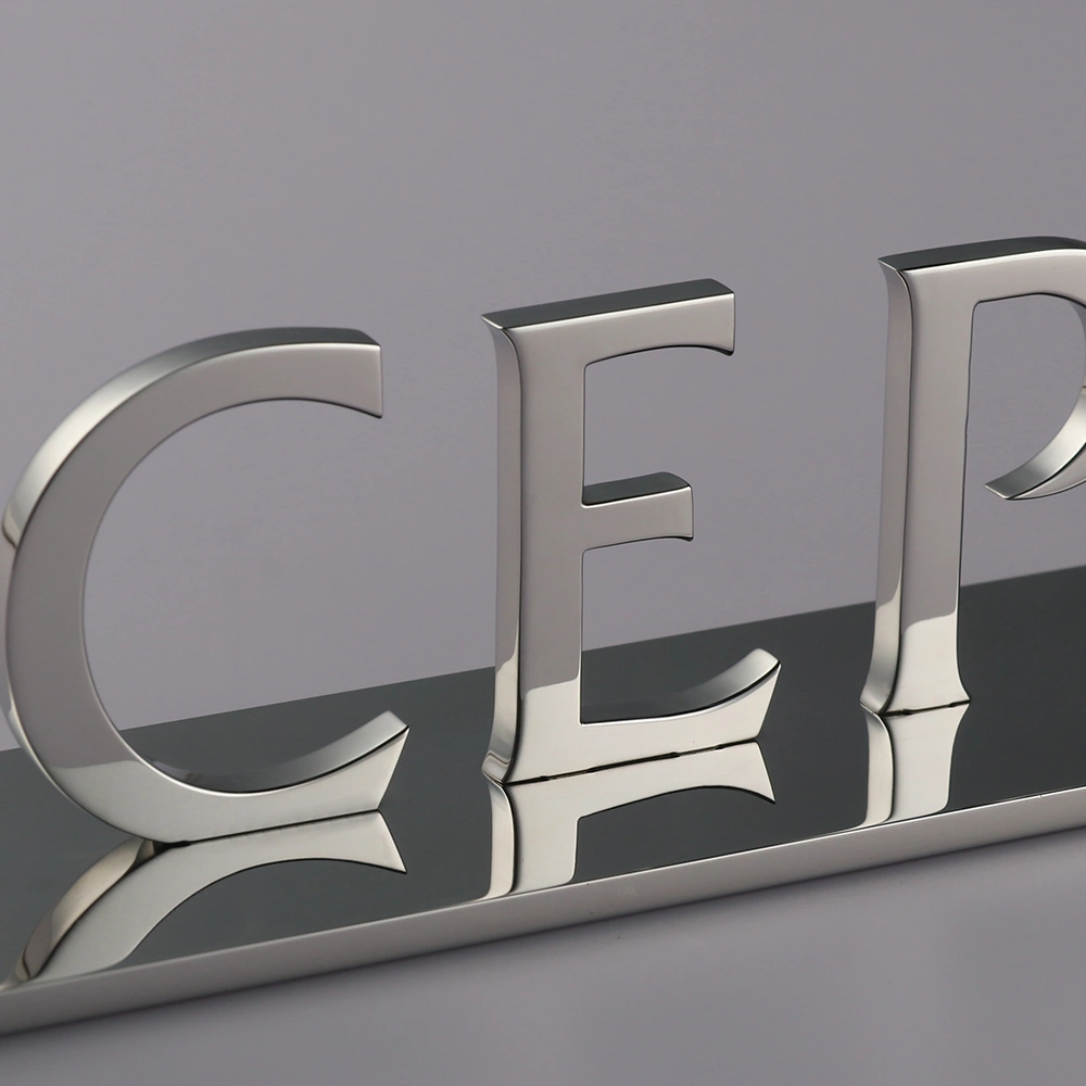 Solid Freestanding Stainless Steel Letters | Luxury Desktop & Display Metal Signage