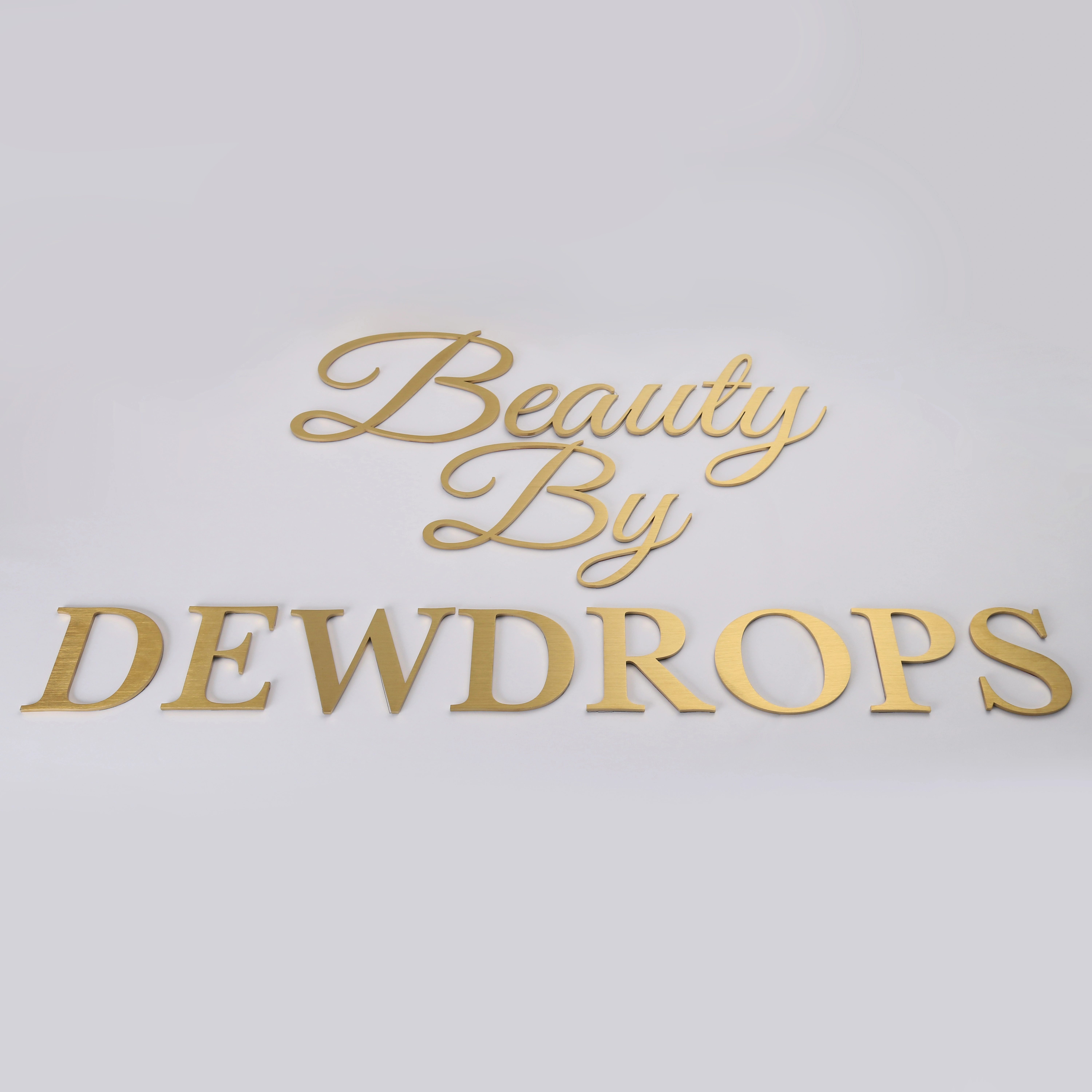 Premium Brushed Gold Metal Signs | Custom 3D Logo