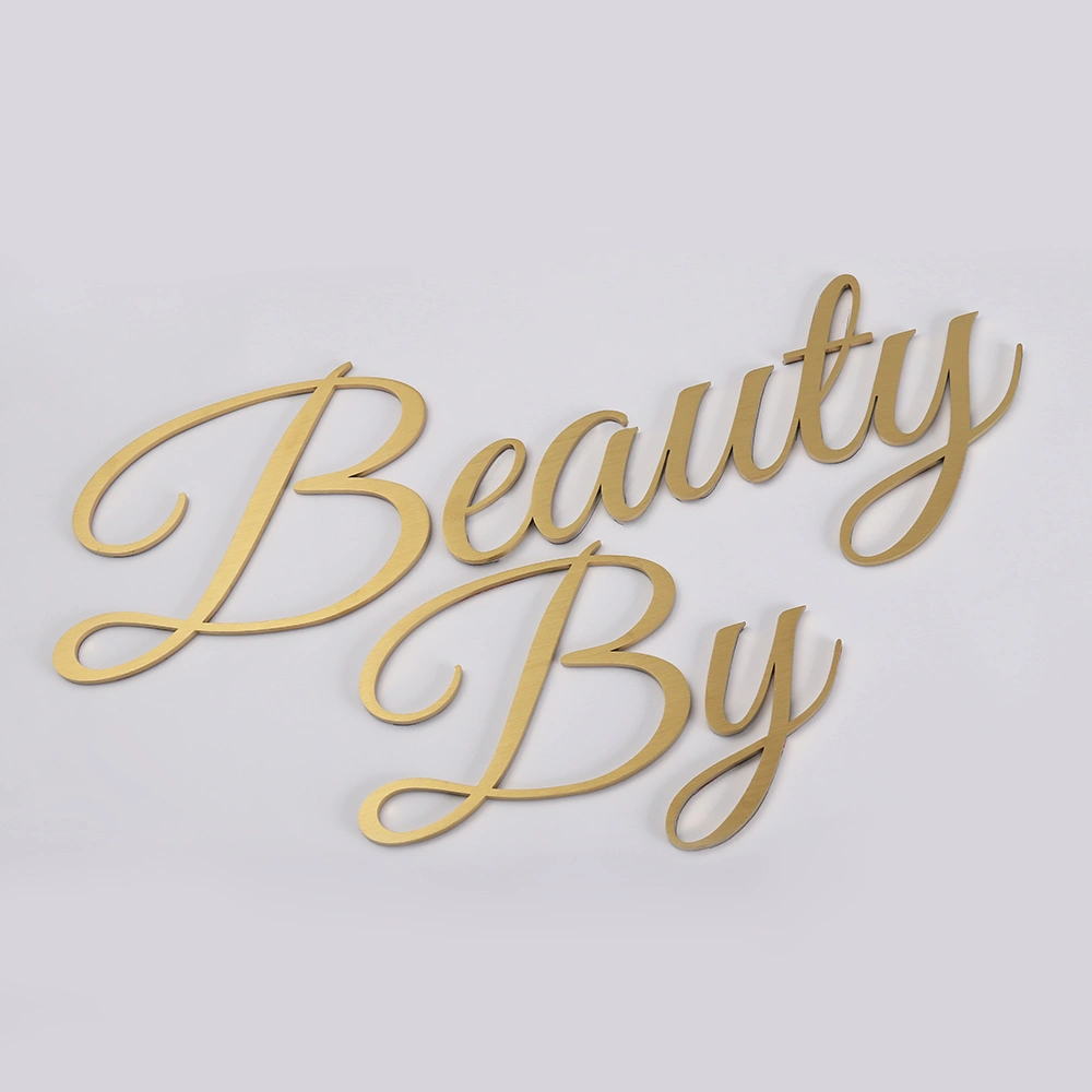 Premium Brushed Gold Metal Signs | Custom 3D Logo