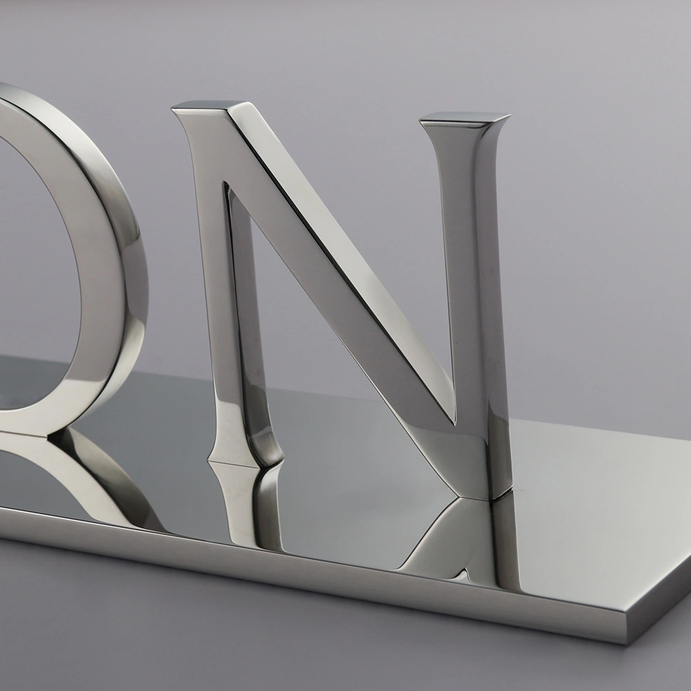 Solid Freestanding Stainless Steel Letters | Luxury Desktop & Display Metal Signage