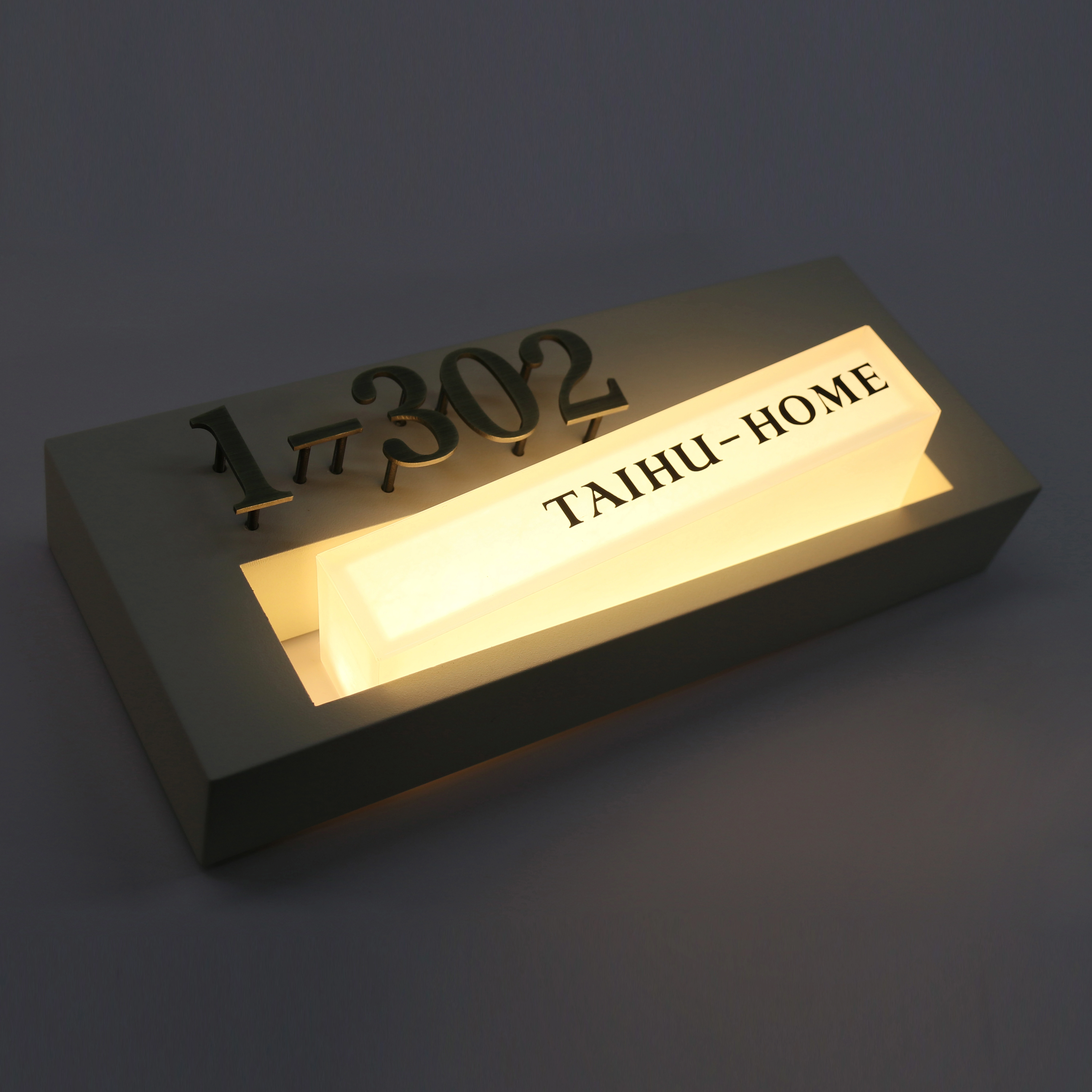 Architectural Backlit Door Plaques | Premium Floating Metal & Slanted LED Light Guide