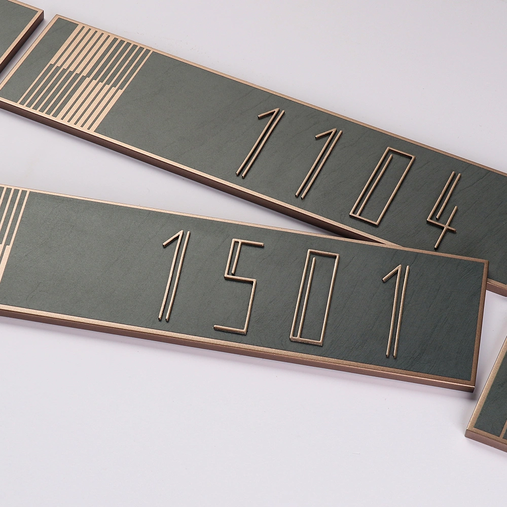 Artistic Multi-Texture Door Plaques | Minimalist Linear Metal Room Number Plates