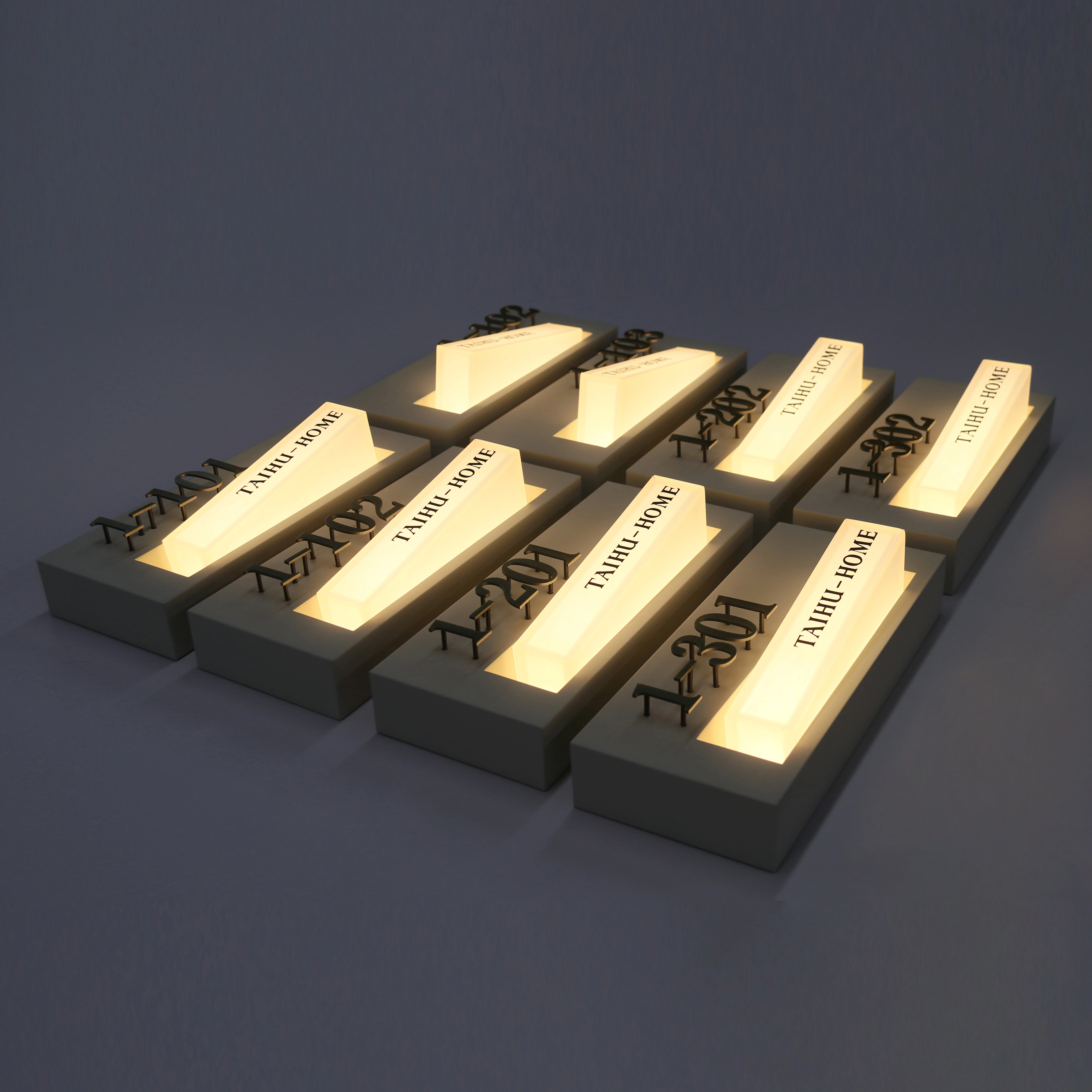 Architectural Backlit Door Plaques | Premium Floating Metal & Slanted LED Light Guide