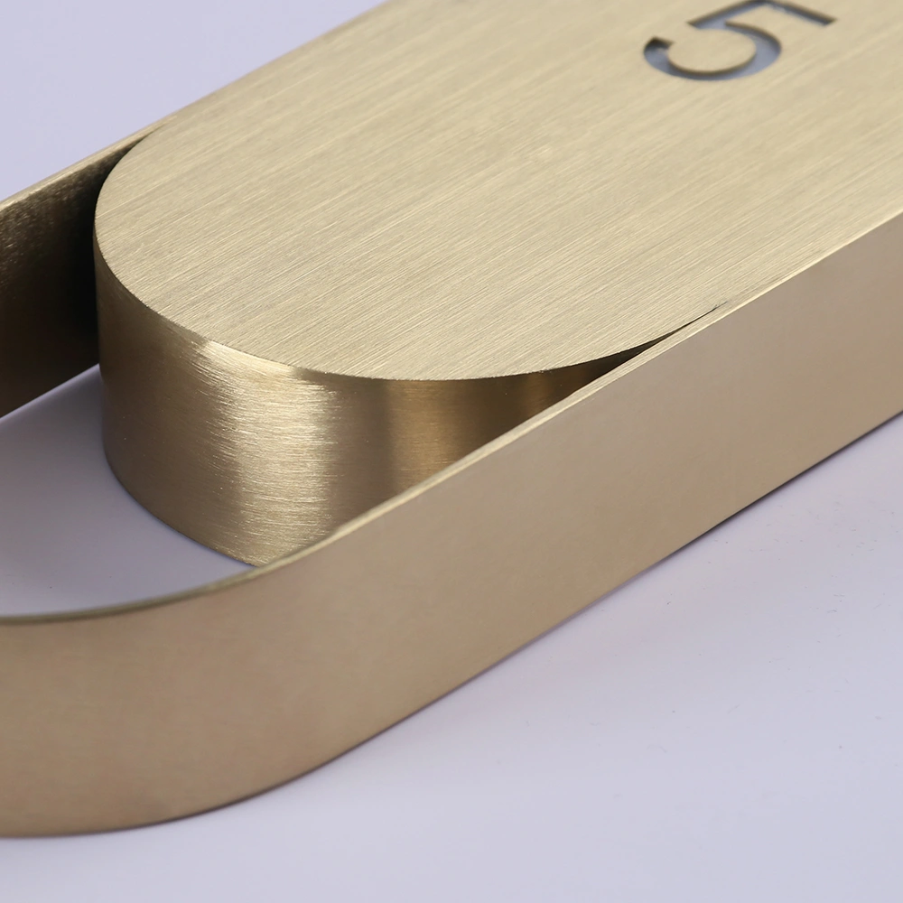 Custom Luxury Backlit Door Plaques | Modern Elliptical Metal Room Number Plates