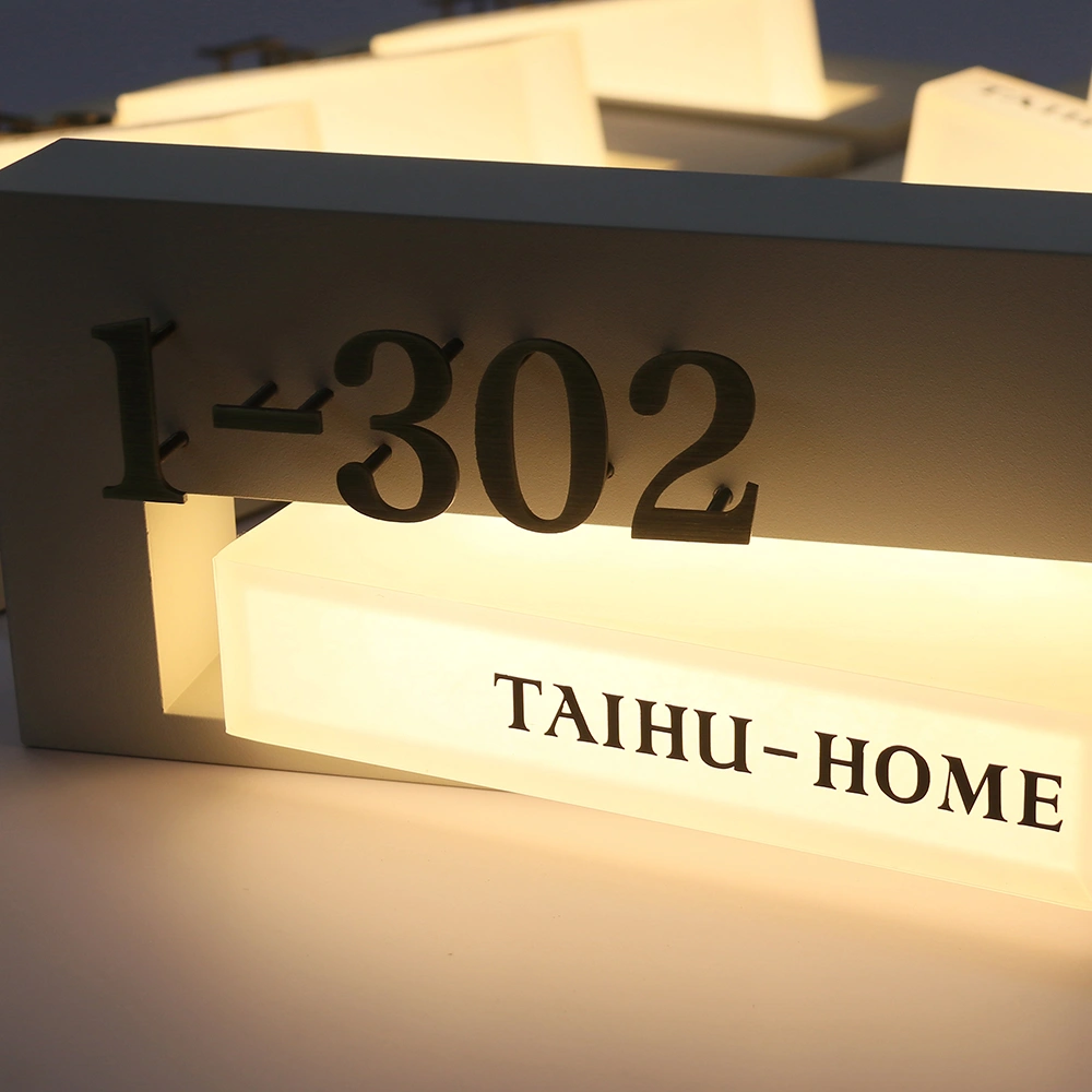 Architectural Backlit Door Plaques | Premium Floating Metal & Slanted LED Light Guide