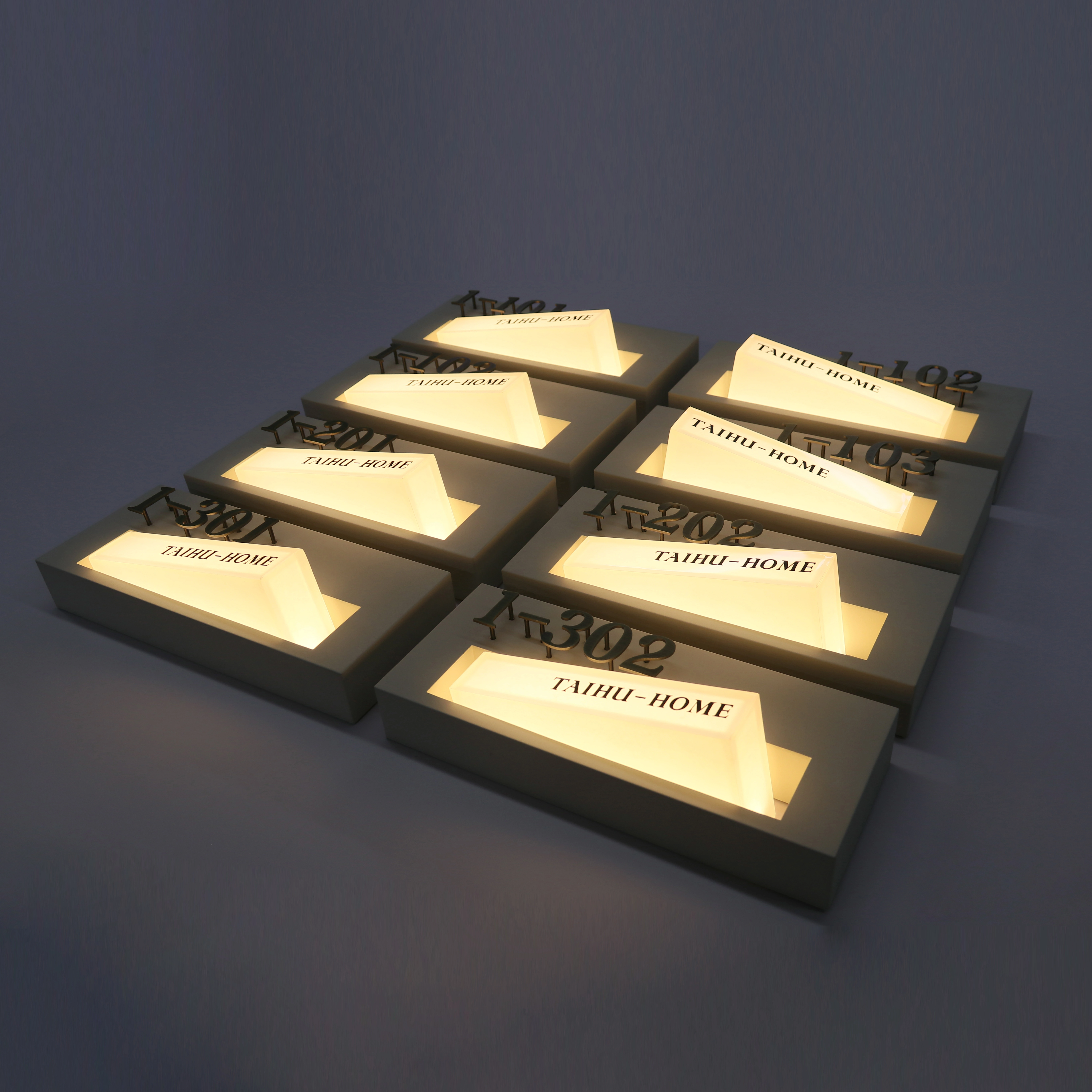 Architectural Backlit Door Plaques | Premium Floating Metal & Slanted LED Light Guide