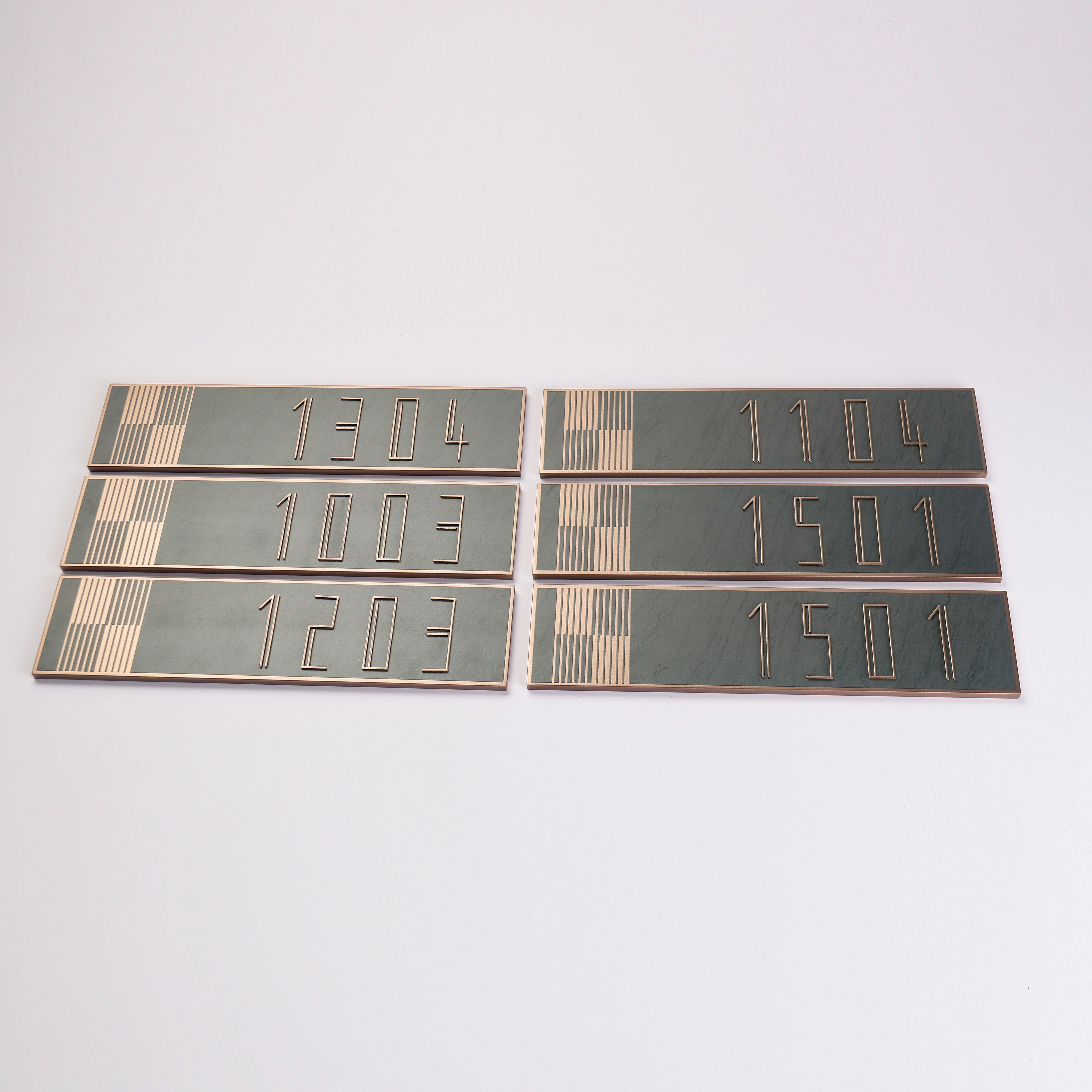 Artistic Multi-Texture Door Plaques | Minimalist Linear Metal Room Number Plates